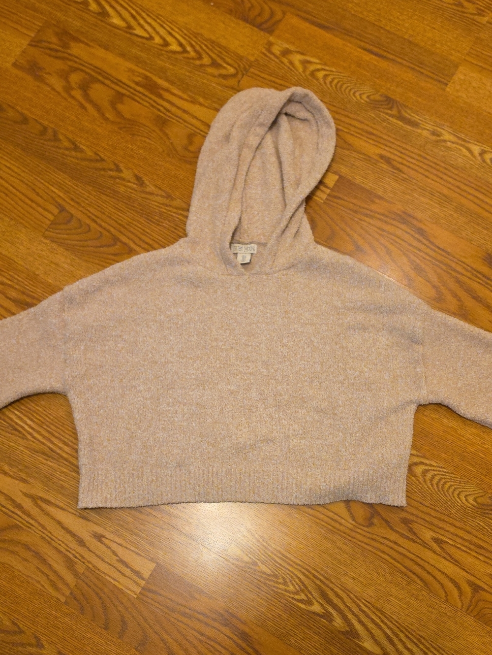 Ruby Moon Cropped Hoodie Sweater in Taupe